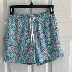 Chubbies Men’s XS 5.5” inseam mesh swim shorts, Domingos Are For Flamingos